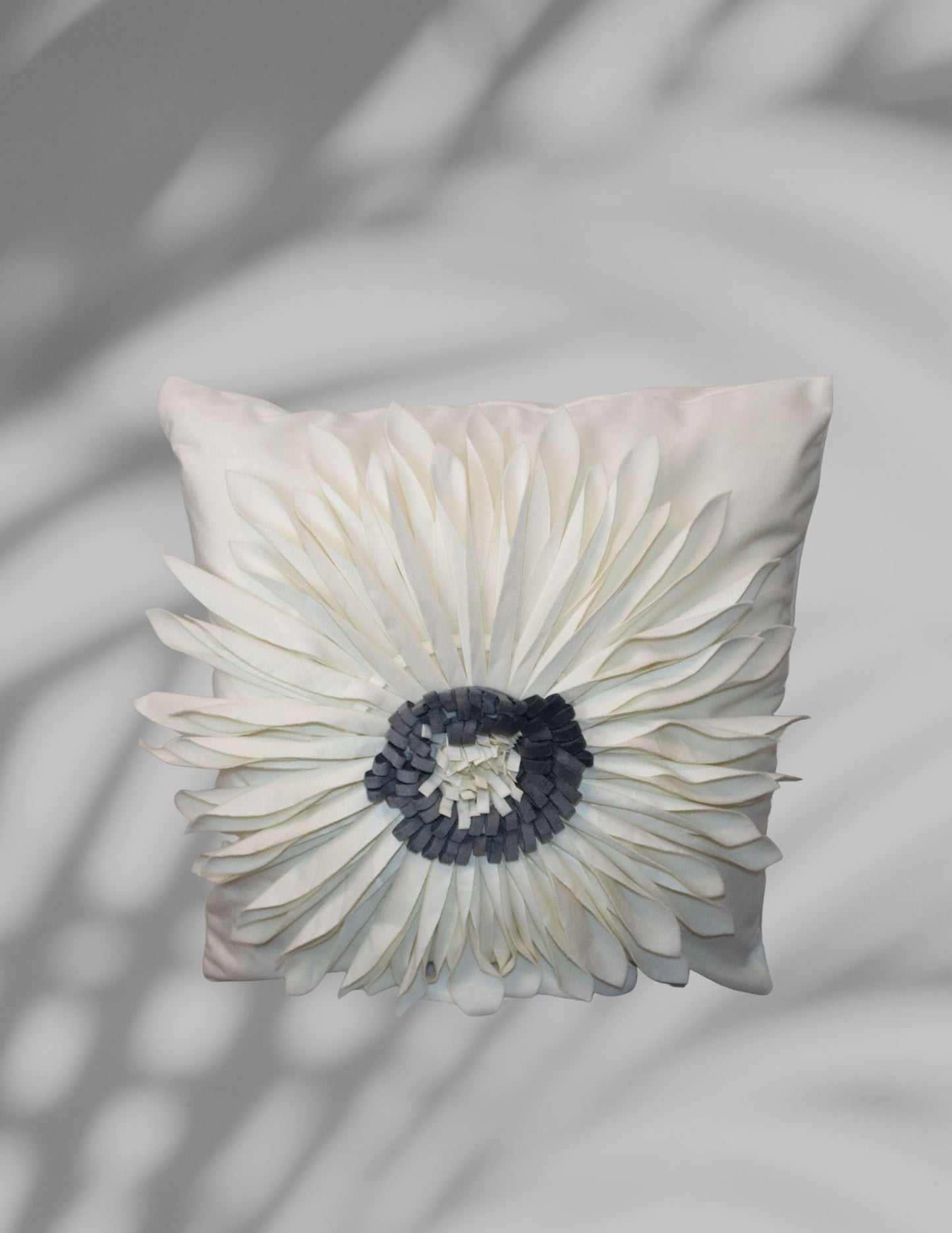 White Sunflower Decorative Throw Pillow