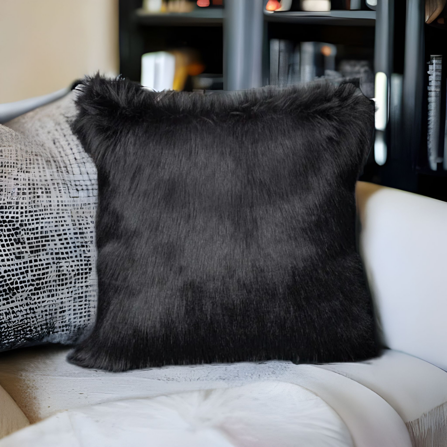 Black Faux Throw Pillows