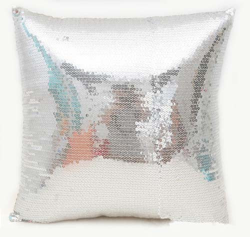 Silver Sequin Throw Pillow