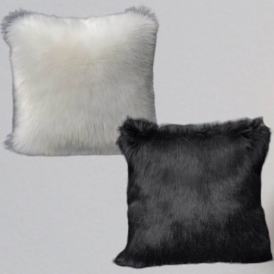 Black Faux Throw Pillows