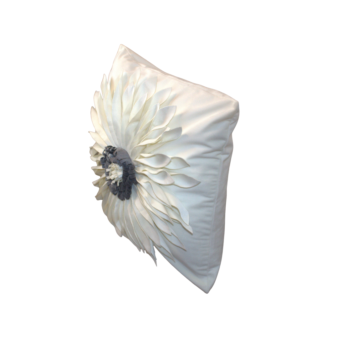 White Sunflower Decorative Throw Pillow