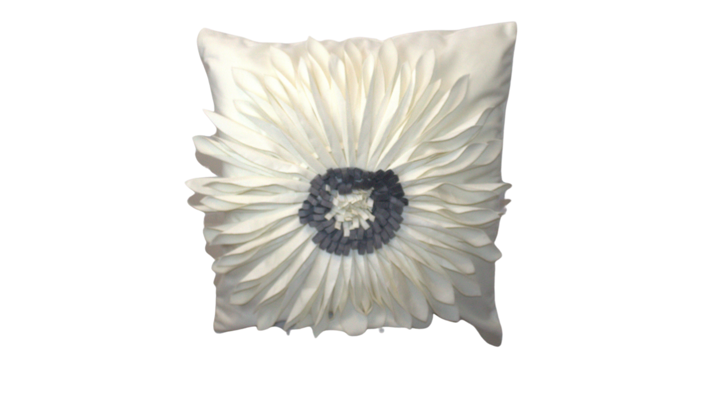 White Sunflower Decorative Throw Pillow